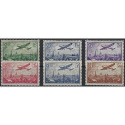 Timbres poste aérienne N°8-13 série Paris neuf**.
