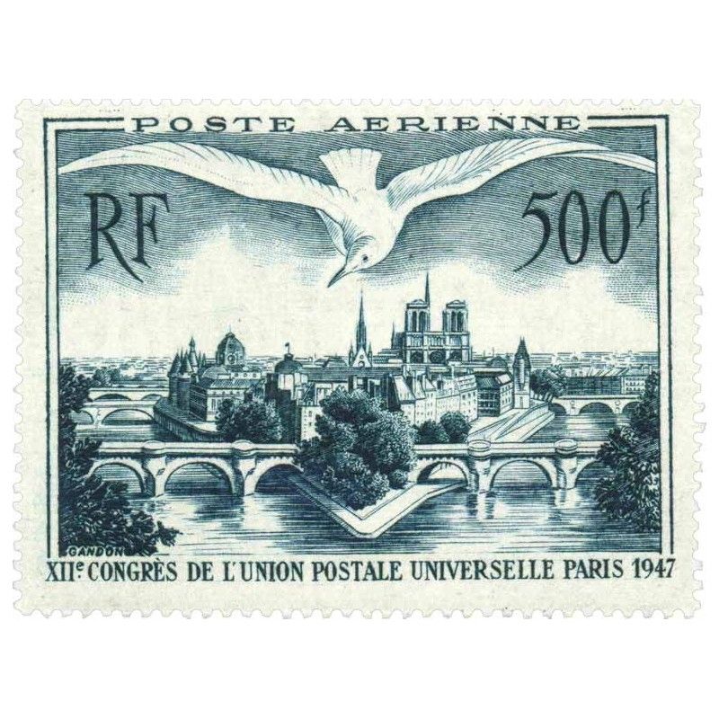 Timbre poste aérienne N°20 Pont de Paris neuf**.