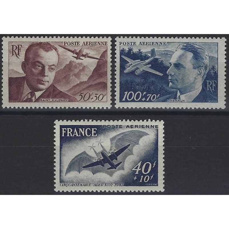 Timbres poste aérienne N°21-23 série neuf**.