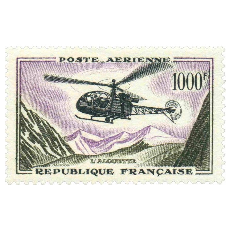 Timbre poste aérienne N°37 Alouette neuf**.