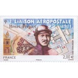 Timbre poste aérienne N°74 Henri Péquet neuf**.