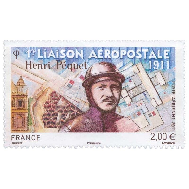 Timbre poste aérienne N°74 Henri Péquet neuf**.