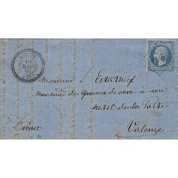 Petits chiffres 4440 sur pli d'Aouste pour Valence 1862. R