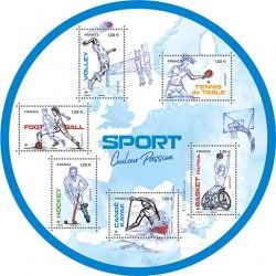 Feuillet de 6 timbres Sport couleur passion N°F5325 neuf**.