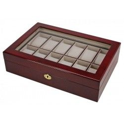 Coffret en bois laqué pour 12 montres de collection.