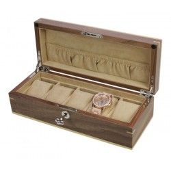 Coffret Copenhague en bois de noyer pour 5 montres.