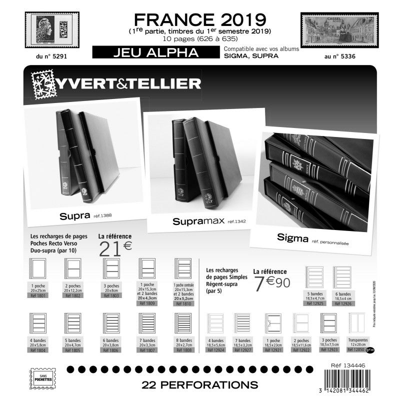 Jeux ALPHA France 2019 premier semestre sans pochettes de protection.