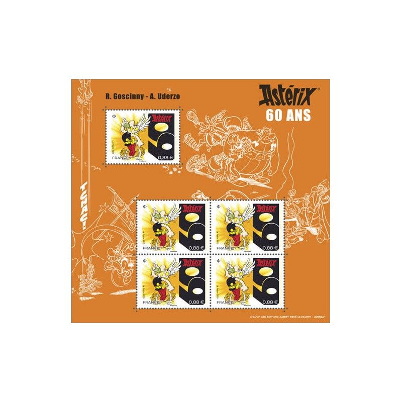 Feuillet de 5 timbres Astérix F5342 neuf**.