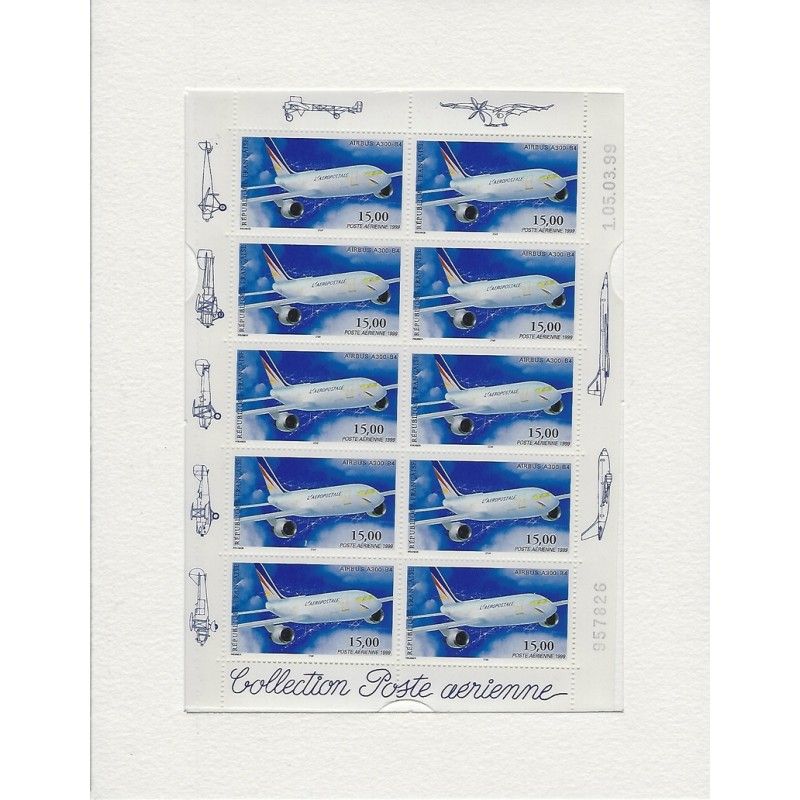Feuillet 10 timbres poste aérienne Airbus A300-B4 neuf**.