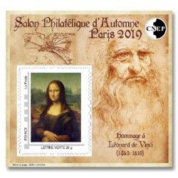 Bloc C.N.E.P. N°82 "Leonardo Da Vinci" 2019, autoadhésif.