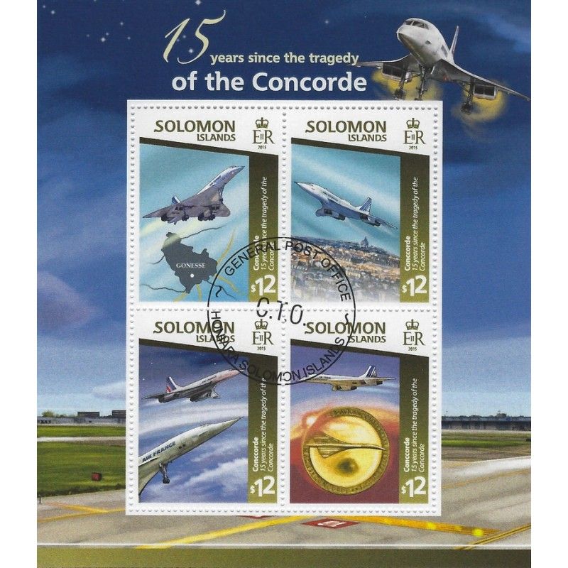 Le Concorde bloc-feuillet de 4 timbres thématiques.