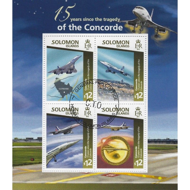 Le Concorde bloc-feuillet de 4 timbres thématiques.