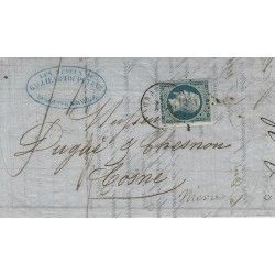 Présidence N°10 oblitéré cachet à date T15 sur pli de Granville 1853. R