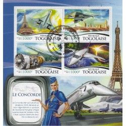Le Concorde bloc-feuillet de 4 timbres thématiques.