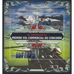 Le Concorde "Premier vol commercial" bloc-feuillet de 4 timbres thématiques.