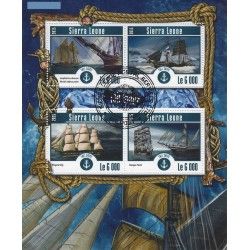 Les voiliers bloc-feuillet de 4 timbres thématiques.