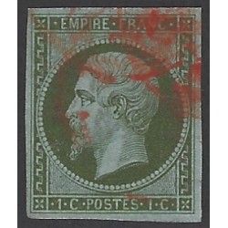 Empire non dentelé timbre de France N° 11 oblitéré cachet rouge des imprimées.