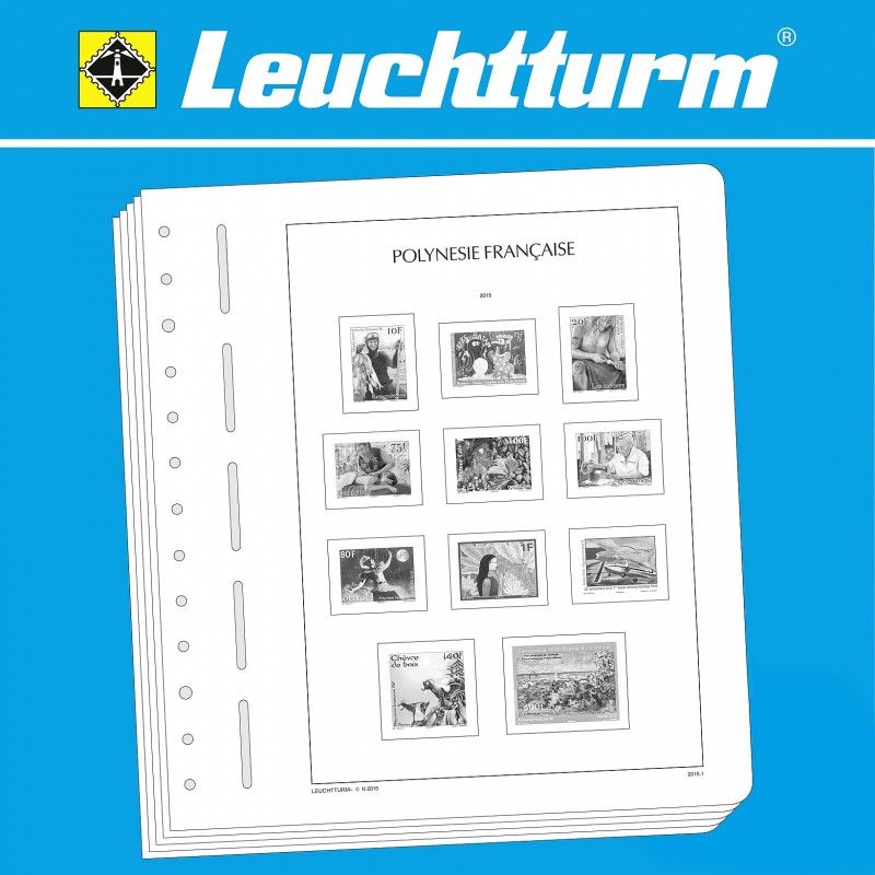 Feuilles pré imprimées Leuchtturm Polynésie Française 1980-1989.