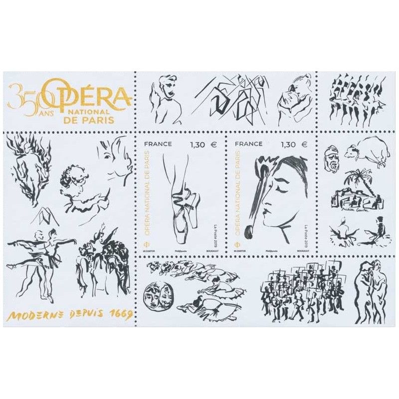 Feuillet de 2 timbres Opéra National de Paris F5353 neuf**.