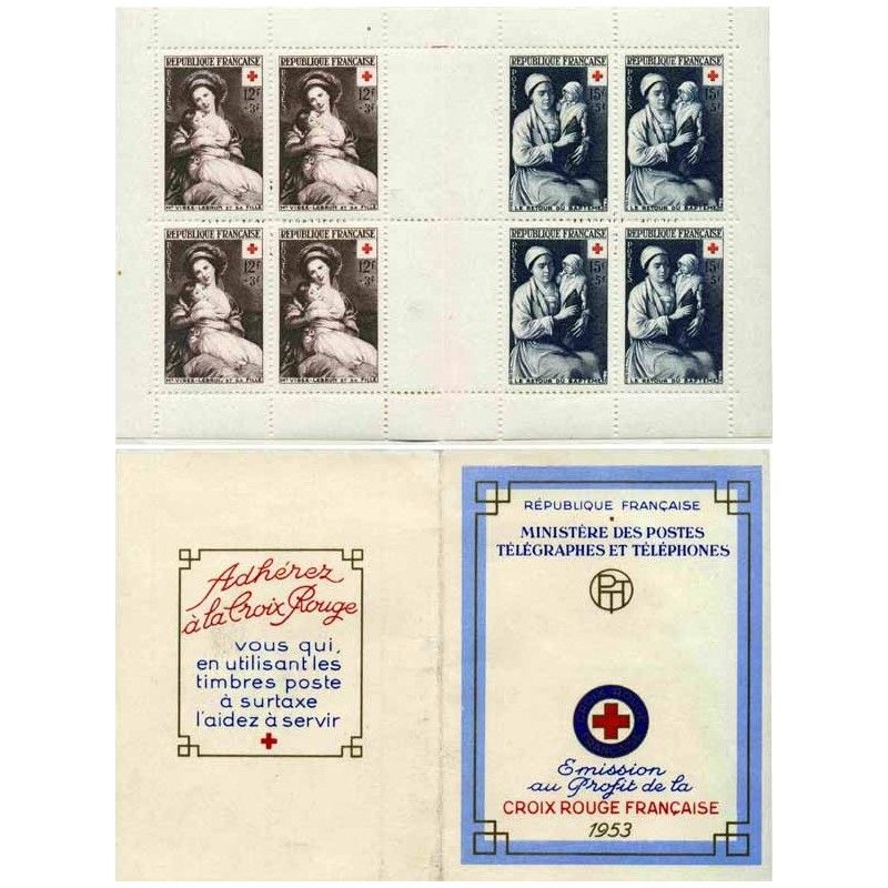 Carnet de timbres Croix-Rouge 1953 neuf**. - Philantologie