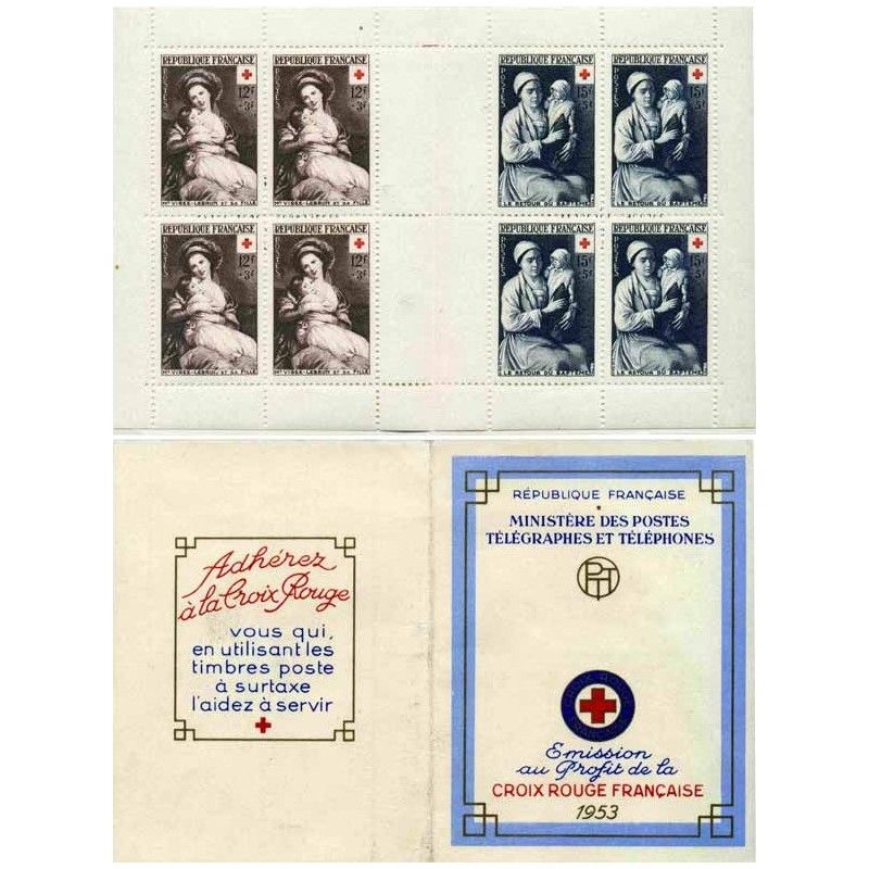 Carnet de timbres Croix-Rouge 1953 neuf**.