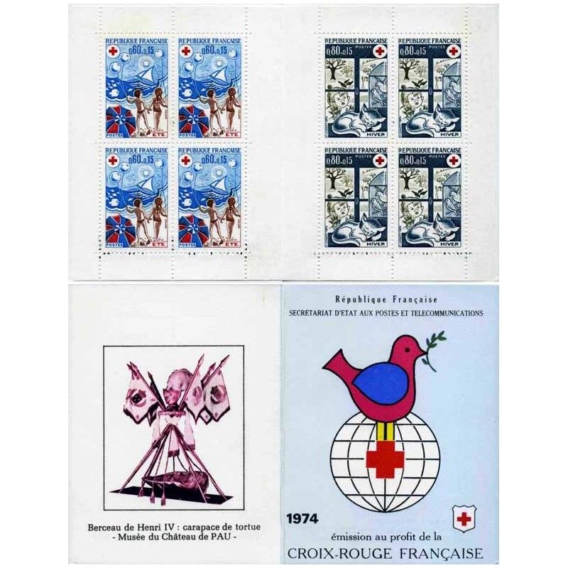 Carnet de timbres Croix-Rouge 1974 neuf**.