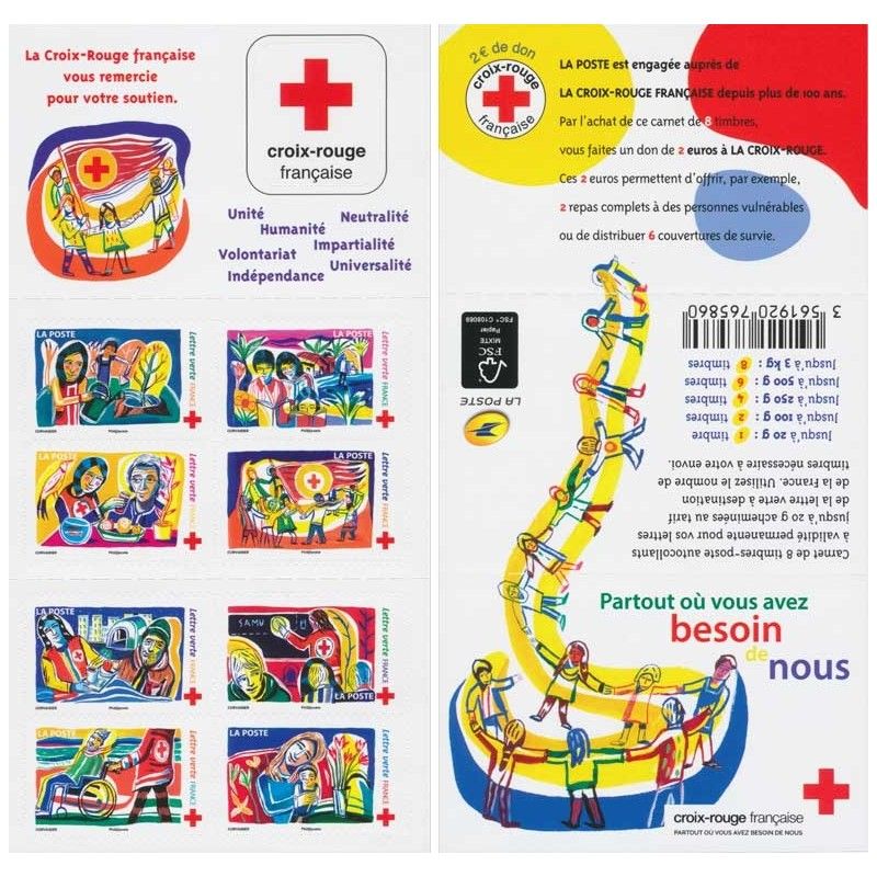 Carnet de timbres Croix-Rouge 2017.