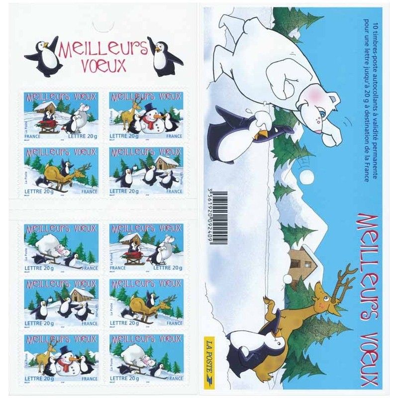 Carnet de 10 timbres autoadhésifs - Meilleurs Vœux 2005.
