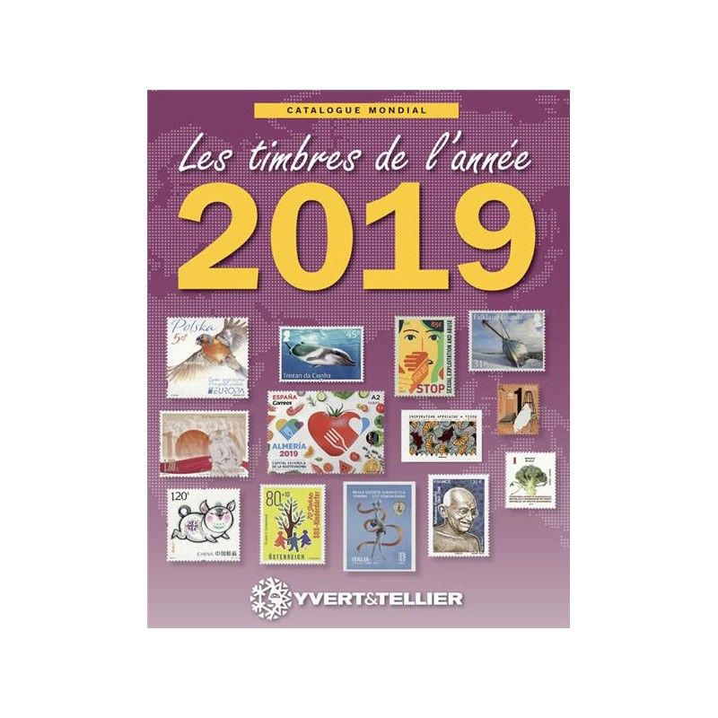 Catalogue Mondial des nouveautés de timbres 2019 en couleurs.