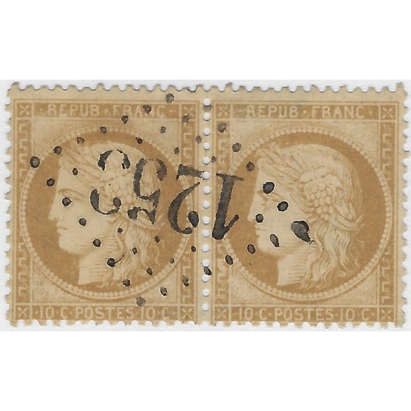 Cérès dentelé timbre de France N° 36 paire oblitéré.
