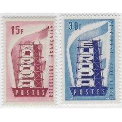 Europa 1956 timbres de France n° 1076-1077 neuf**.