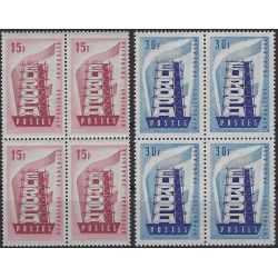 Europa 1956 timbres n° 1076-1077 bloc de 4 neuf**.