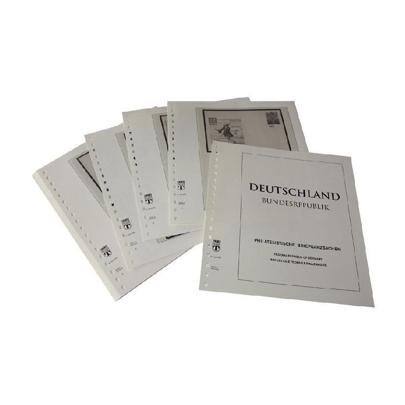 Feuilles pré imprimées Lindner-T Allemagne Entiers postaux philatéliques 2017-2022.