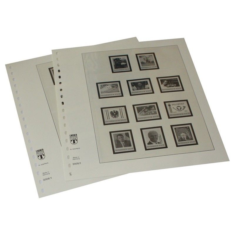 Feuilles préimprimées Lindner-T Autriche Timbres personnalisés à l'unité de la OSD 2005-2024.
