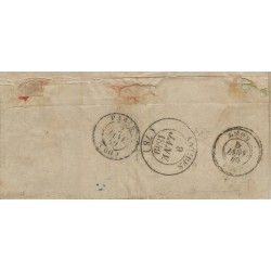 Cérès timbre de France N°3 oblitéré sur pli 1 janvier 1849. RR