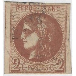 Bordeaux timbre de France N° 40Bg chocolat oblitéré.