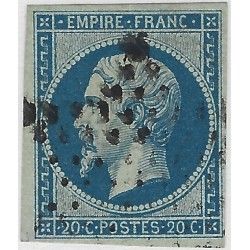 Empire non dentelé timbre de France N° 14Ad oblitéré.