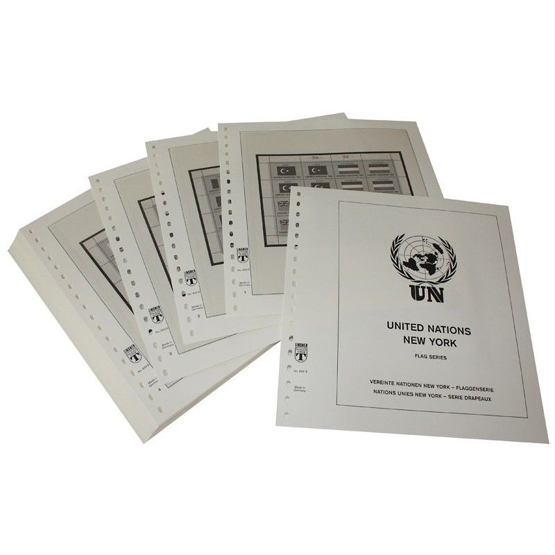 Feuilles préimprimées Lindner-T Nations Unies New York Série Drapeaux 2001-2024.