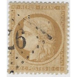 Cérès dentelé timbre de France N°36 oblitéré.