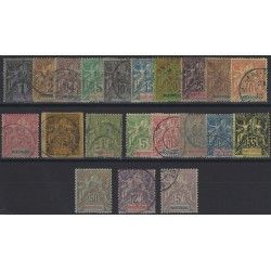 Martinique 1892-1906 série de timbres N°31-51 oblitérés, TB.