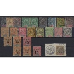 Guadelope 1892-1903 sélection de timbres oblitérés TBE.