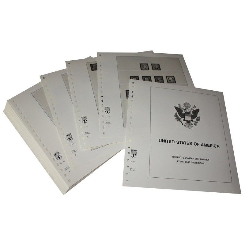 Feuilles préimprimées Lindner-T USA Timbres franchise postale 1999-2002.