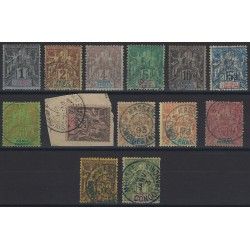 Congo Français 1892 série de timbres N° 12-24 oblitérés, TB.