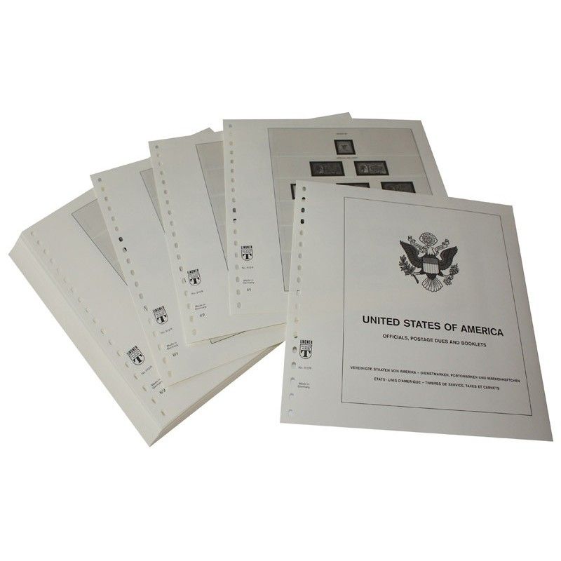 Feuilles préimprimées Lindner-T USA Timbres de service taxes et carnets 1879-1992.