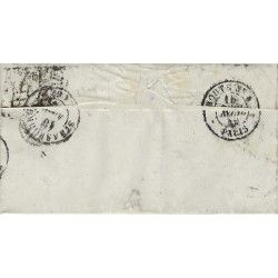 Cérès non dentelé N°3a oblitéré grille sur pli de Paris bureau E 1849.