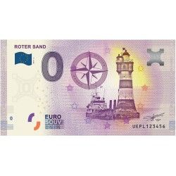 Billet touristique 0 Euro Souvenir – Roter Sand – Phare historique – Allemagne – 2019.