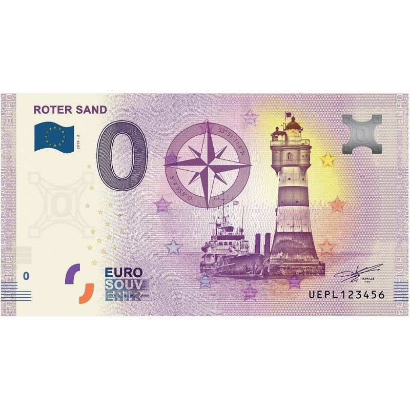 Billet Euro souvenir Phare Sable Rouge 2019.