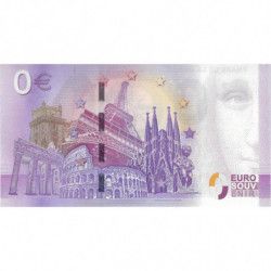 Billet Euro souvenir Verdun - La porte chaussée et le monument à la victoire.