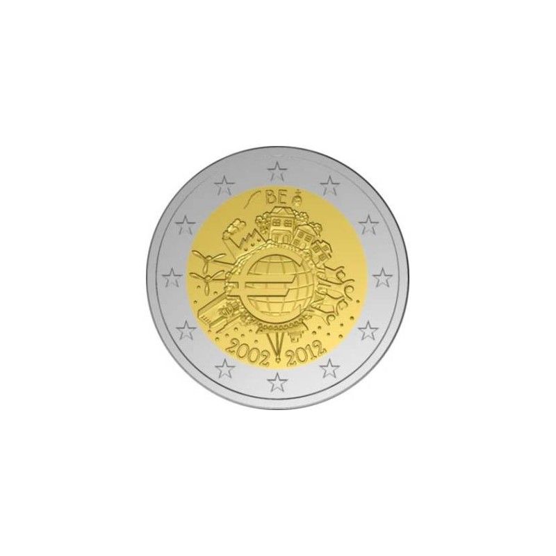 2 euros commémorative Belgique 2012 - 10 ans de l'Euro.