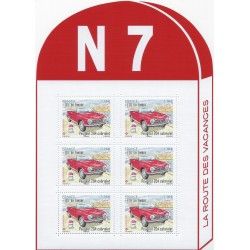 Feuillet de 6 timbres Peugeot 204 Cabriolet F5429 neuf**.